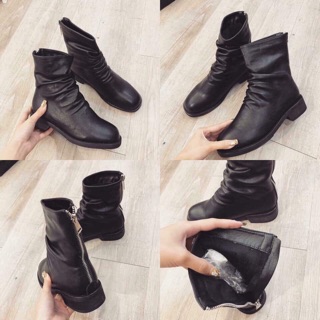 Boot nhăn khoá sau