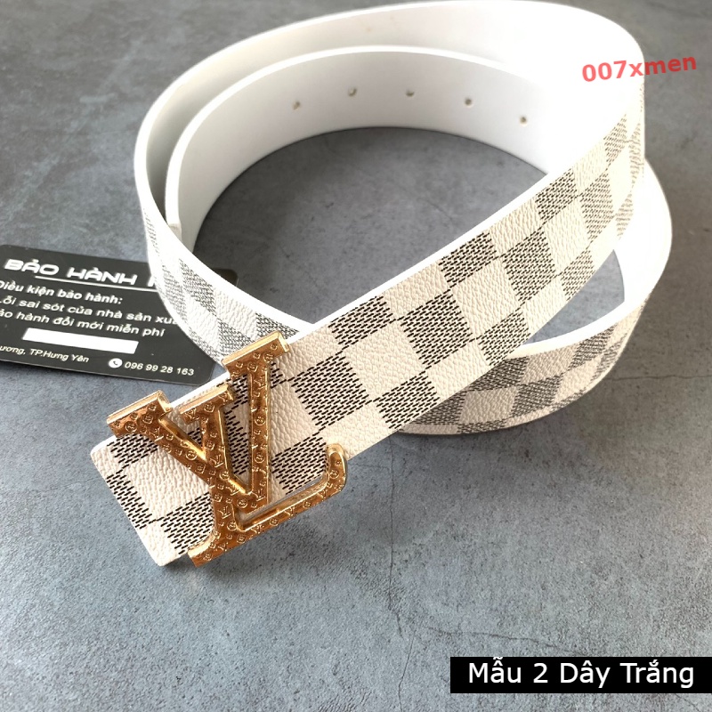 [ Giá Sốc ] Dây lưng nam cao cấp, thắt lưng nam lv, dây lưng lv thời trang, mặt kim loại nguyên khối trẻ trung lịch lãm