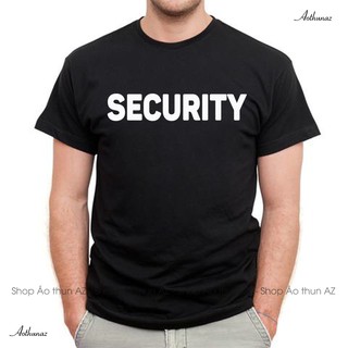 Áo thun Nam màu đen in logo SECURITY đẹp - TC Đen cổ tròn có bigsize M2449