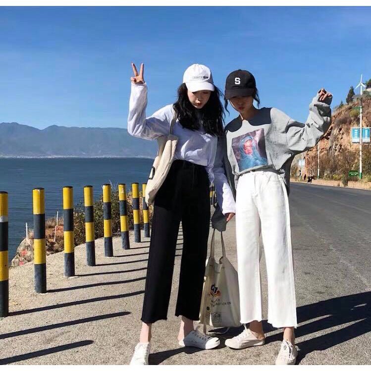 ❤️ HÀNG culottes CÁO CẤP❤️ quần ống suông NAM NỮ ĐEN TRẮNG RỘNG DÀI BAGGY ĐẸP GIÁ RẺ ĐI HỌC