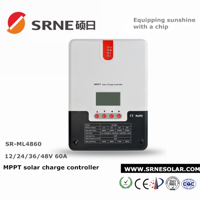 BỘ SẠC NĂNG LƯỢNG MẶT TRỜI MPPT SRNE
12/24/36/48V, 60A. Model: SR-ML4860 