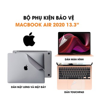 Dán màn hình MacBook Air 2020 13.3 inch và Dán lưng MacBook Air và Dán mặt đáy và Dán Touchpad - Combo4