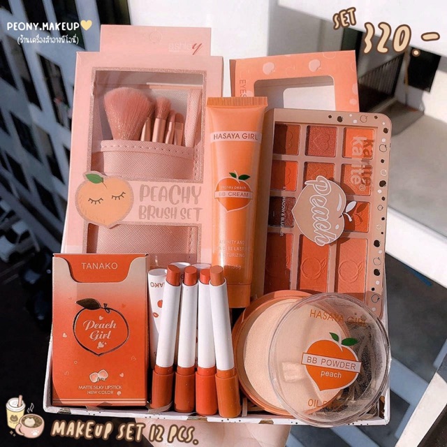 Set bộ makeup peach thái lan