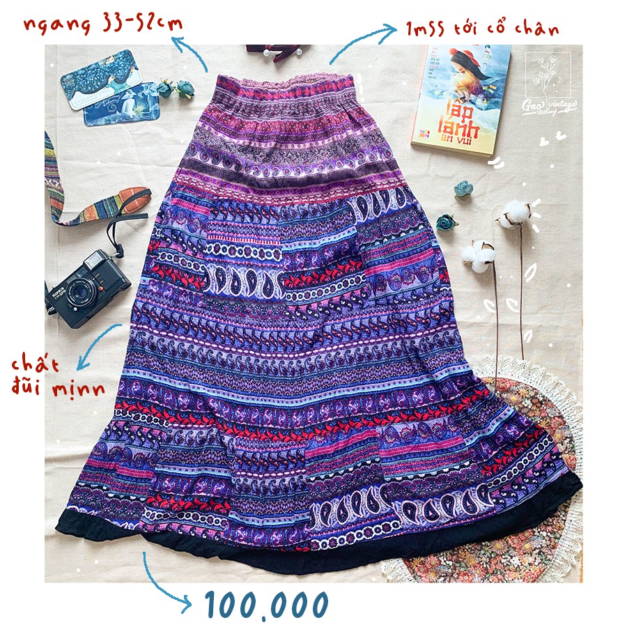 Chân váy thổ cẩm vintage