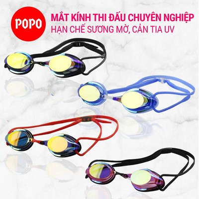 Kính bơi người lớn POPO RG700 mắt tráng gương cao cấp cản tia uv, chống hấp hơi