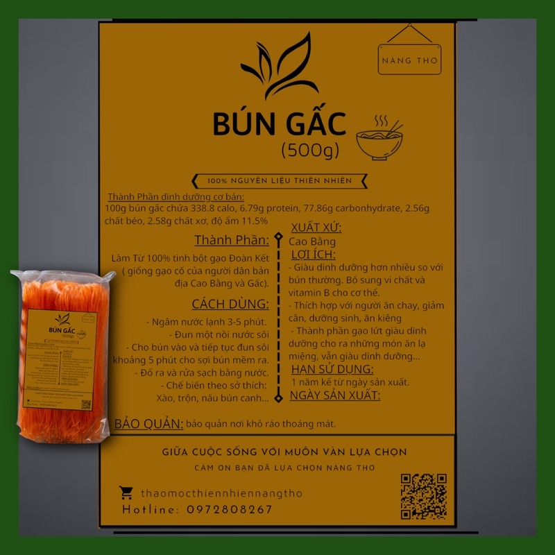 ĐẶC SẢN BÚN GẤC CAO BẰNG GIẢM CÂN  1000gr  - EAT CLEAN
