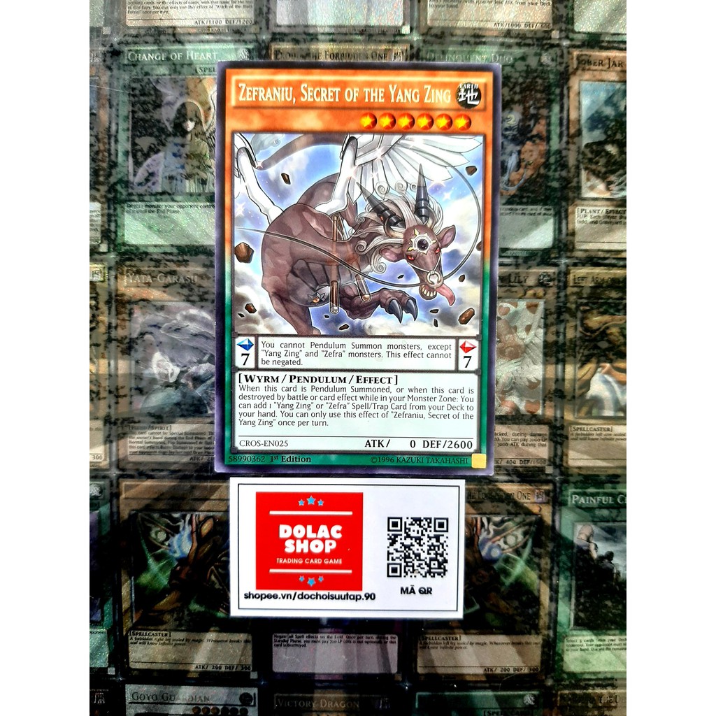 THẺ BÀI YUGIOH PEN MIT 90 - Zefraniu, Secret of the Yang Zing - CROS-EN025 - Rare 1st Edition