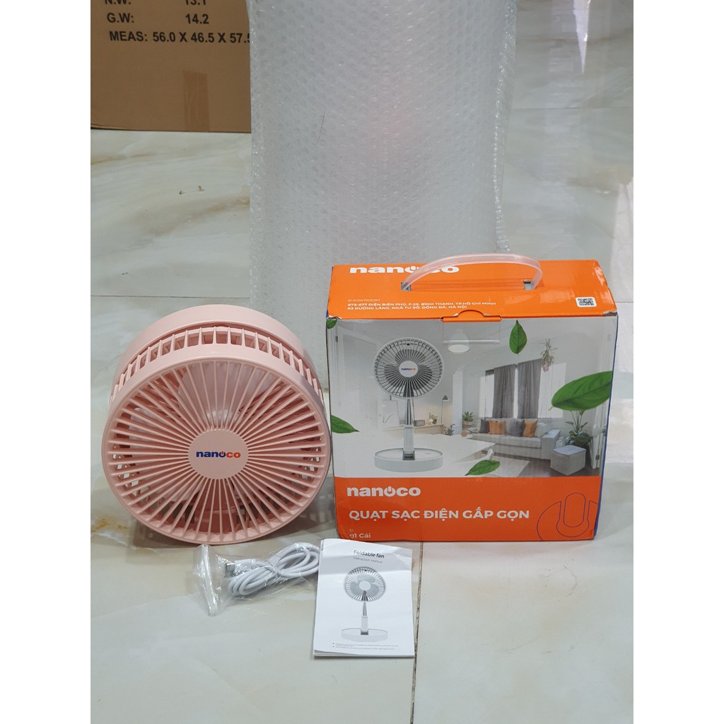 Quạt sạc điện gấp gọn Nanoco NFF1617P\NFF1617W