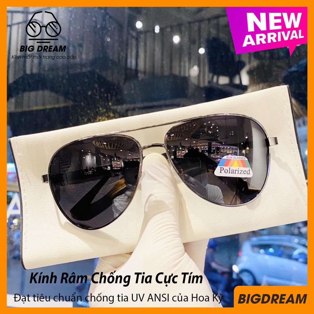 Kính mát nam thời trang cao cấp tròng phim make chống chói, chống tia UV - Mắt kính nam đi nắng gọng kim loại độc đáo