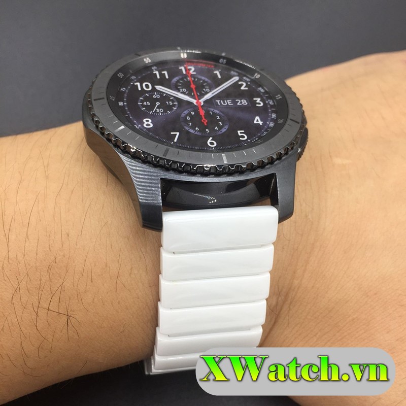 Dây Ceramic khóa thông minh, dây gốm đồng hồ gear s2, gear s3, galaxy watch, tichwatch, huawei watch, ZTE, garmin, Pace