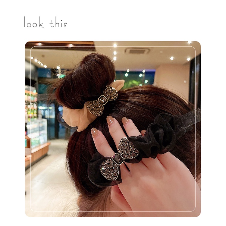 Dây Buộc Tóc Cao Su Đính Đá Phong Cách Hàn Quốc Cho Nữ