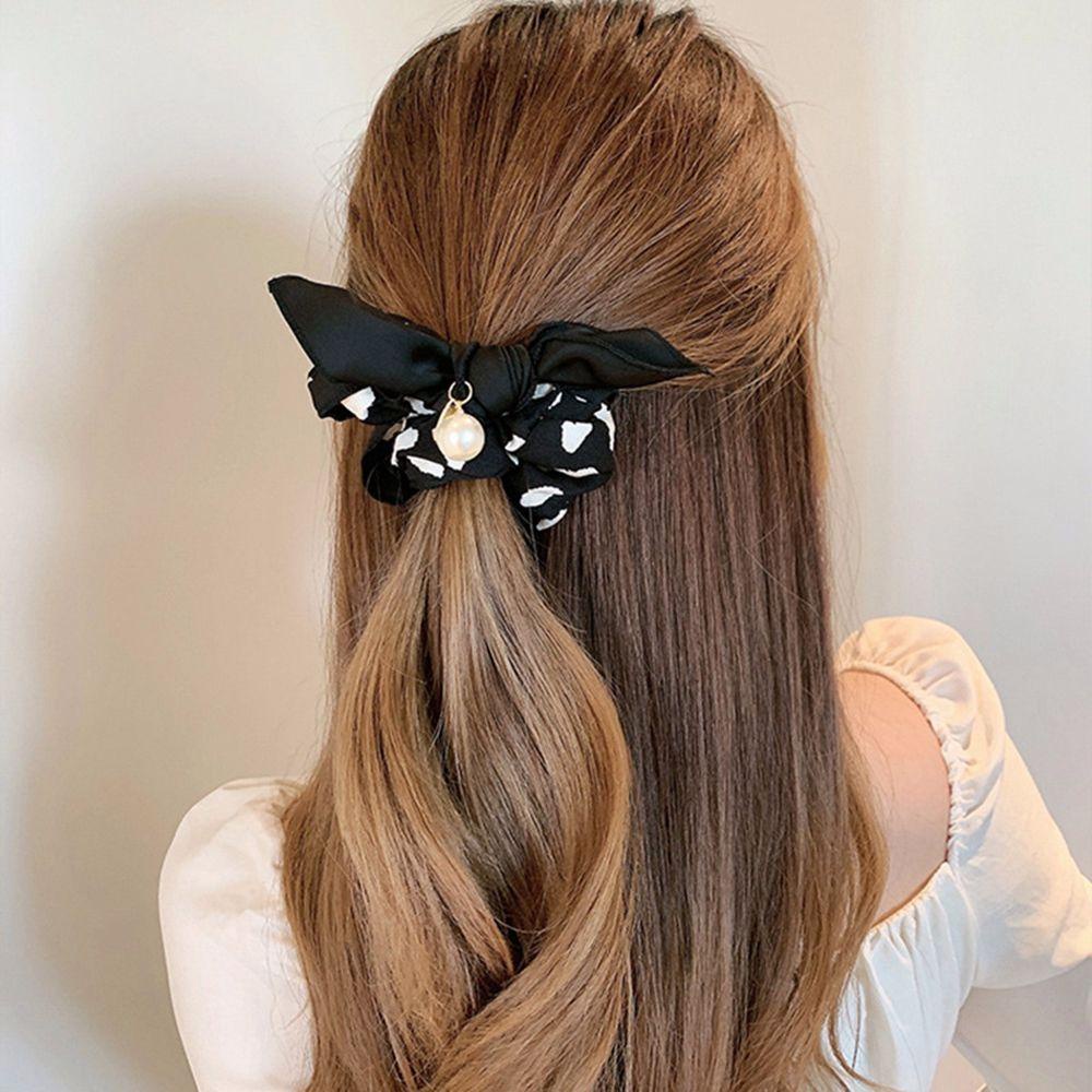 Dây Cột Tóc Ruy Băng Co Giãn Đính Nơ Xinh Xắn WMES15H