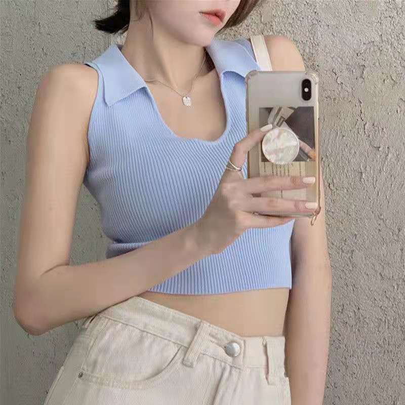Áo Hai Dây Dệt Kim Phong Cách Thể Thao Thời Trang Mùa Hè Cho Nữ