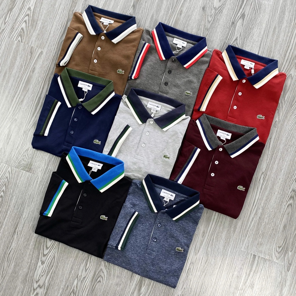 Áo Thun Nam Polo LACOSTE VIỀN Form Regular Made In France Vải Mềm Mịn Mát Cao Cấp DV 3 Màu, Hàng Xuất Xịn