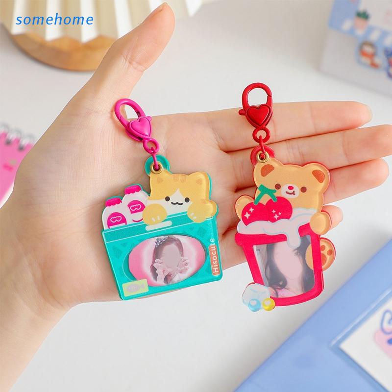 Móc Khóa Đựng Thẻ/Ảnh/Ảnh DIY Bằng Acrylic Dễ Thương