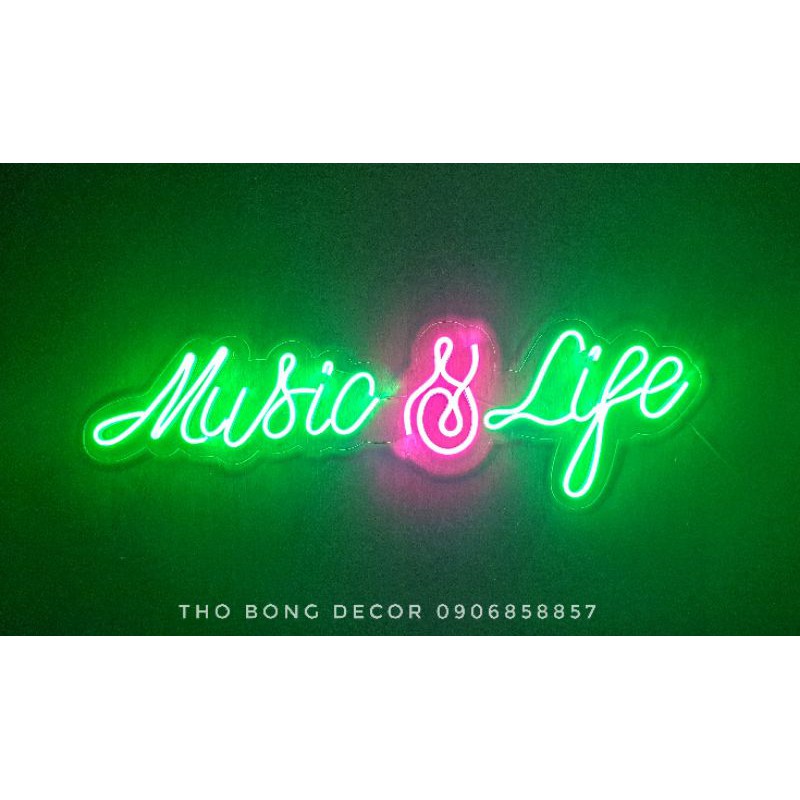 MẪU 52 Bộ Đèn Led Neon Sign thiết kế theo yêu cầu : MUSIC $ LIFE