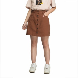 Chân Váy BOO Nữ Chữ A Chất Kaki Phối Cúc Dọc Nhẹ Nhàng Thanh Lịch