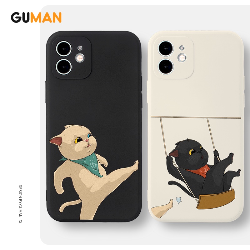 Ốp lưng GUMAN mềm ngộ nghĩnh cặp đôi dễ thương đẹp cho iPhone 14 13 12 11 Pro Max SE 2020 X XR XS 8 7 ip 6S 6 Plus kute XYB587