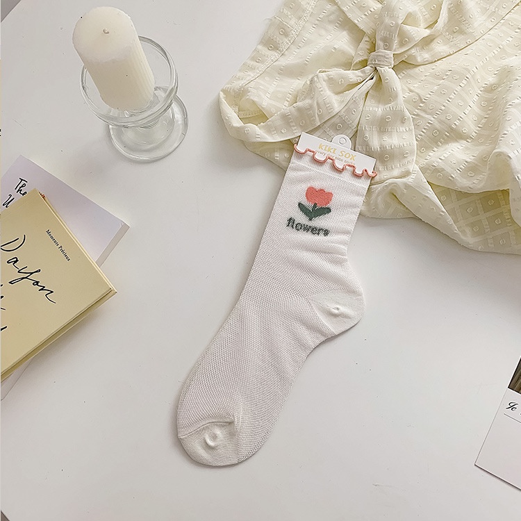 Hàng Mới Về Mới Đôi Tất Ren Lưới Thoáng Khí Phong Cách Nhật Bản Cho Nữ