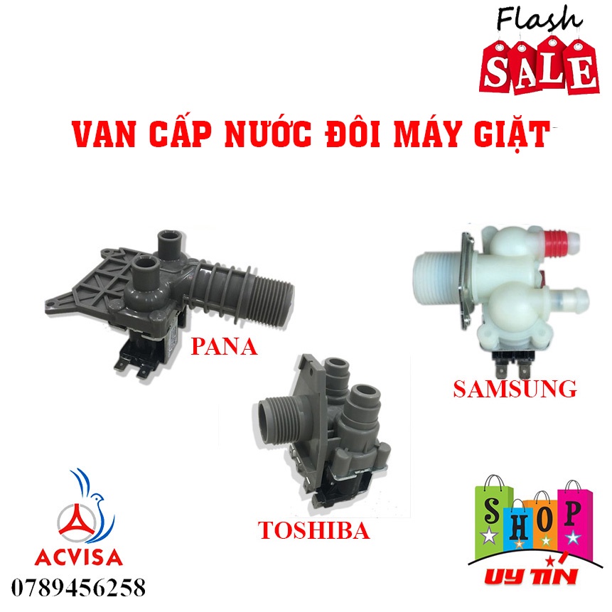 Van cấp nước đôi máy giặt Sanyo, Samsung, Toshiba, Electrolux, Panasonic