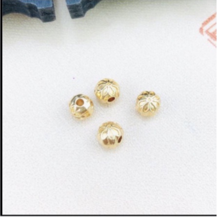 2-5-10 viên charm khắc cánh hoa 6mm mix trang sức