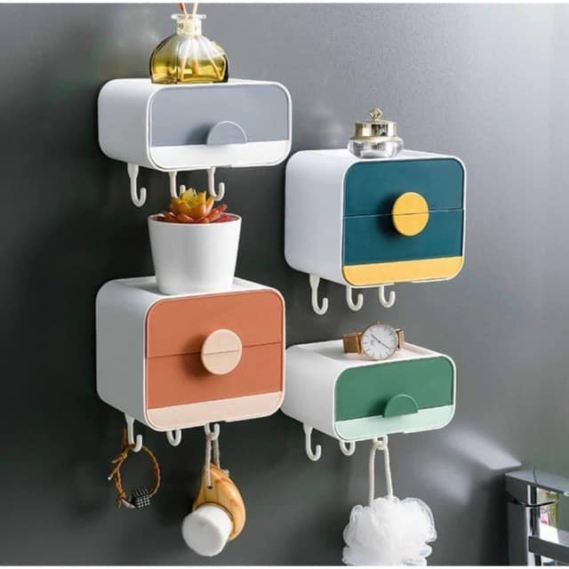 Kệ đựng xà phòng có móc treo đồ tiện dụng