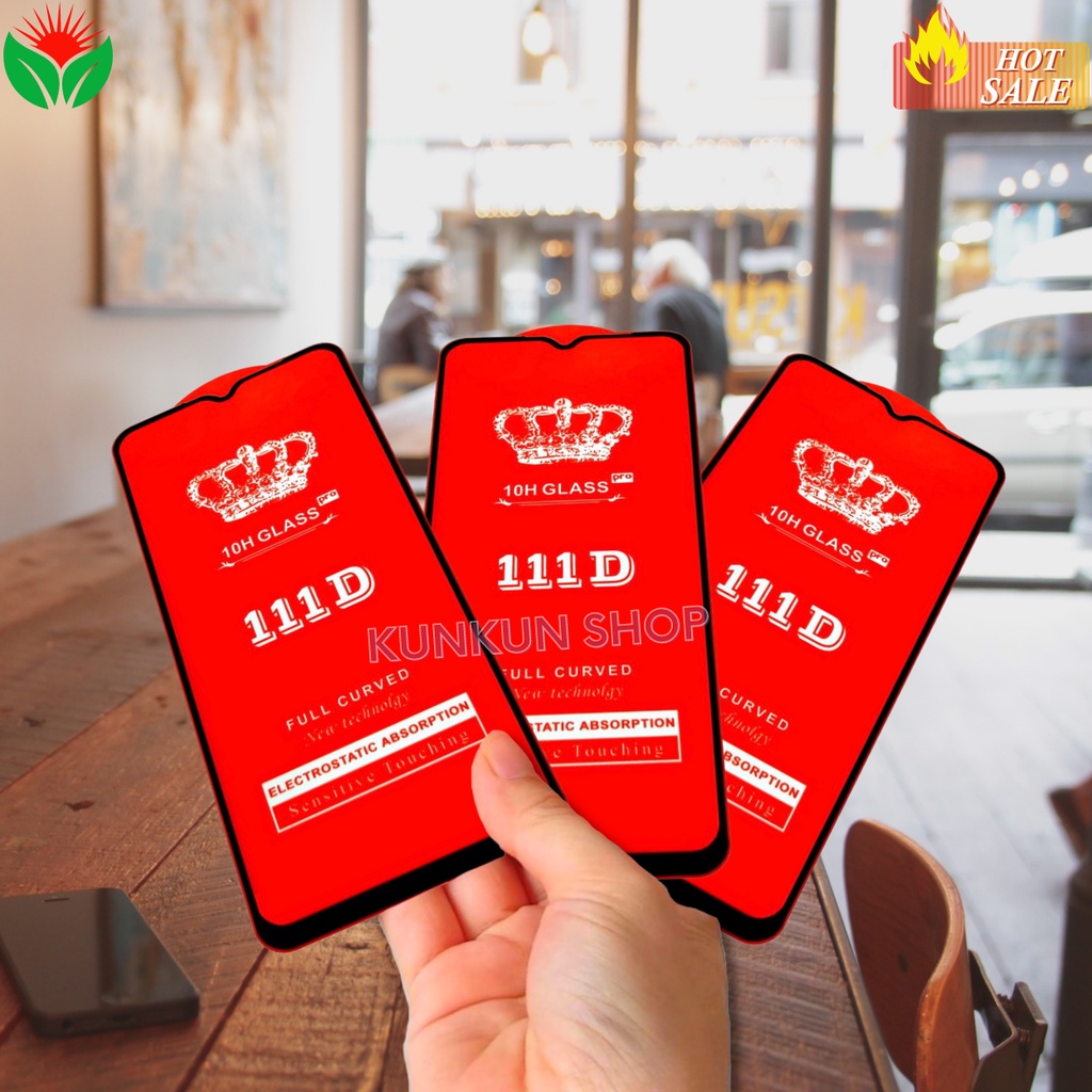 Kính cường lực Redmi 9/ 9A/ 9C/ 9T/ 10C/ 10A/ A1 - Cao cấp - Full màn hình 111D và Trong suốt - Độ cứng 10H