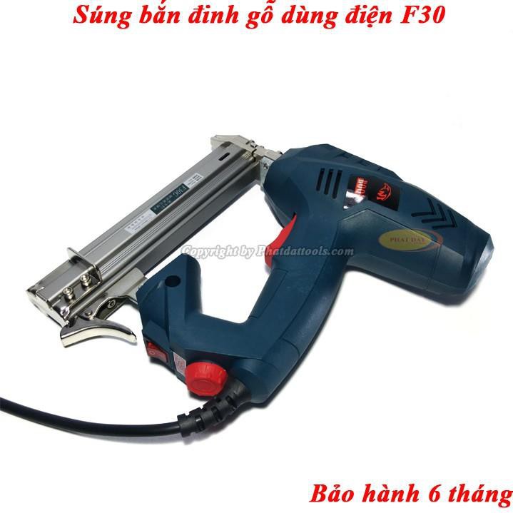 Máy Bắn Đinh Gỗ F30 Chạy Điện 220V, Tặng Hộp 5000 Đinh - Bảo Hành 6 Tháng
