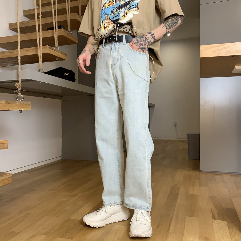 (HOT) 2020 Quần Jean Nam, Quần Baggy Nam Thời Trang Phong Cách ống rộng Unisex(xx)