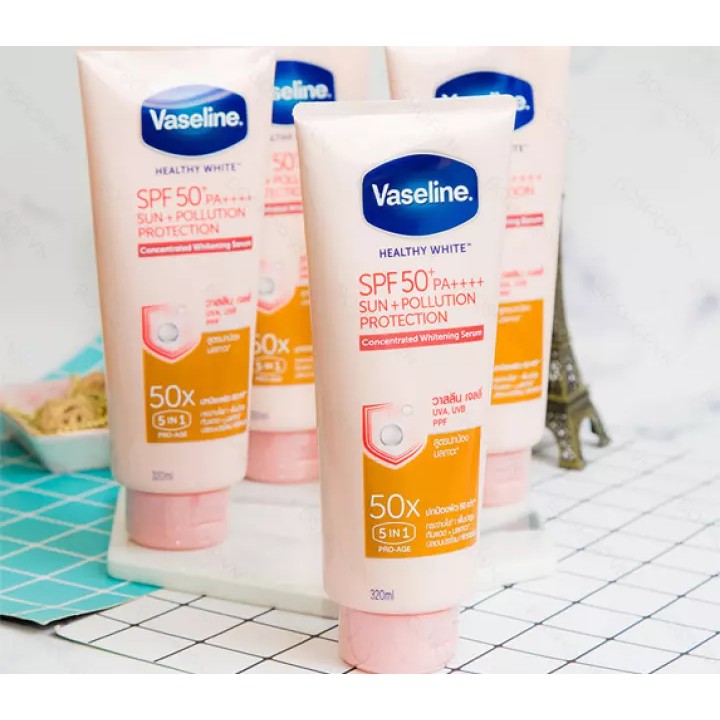 Dưỡng Thể Chống Nắng Vaseline Healthy White 50X 320ml