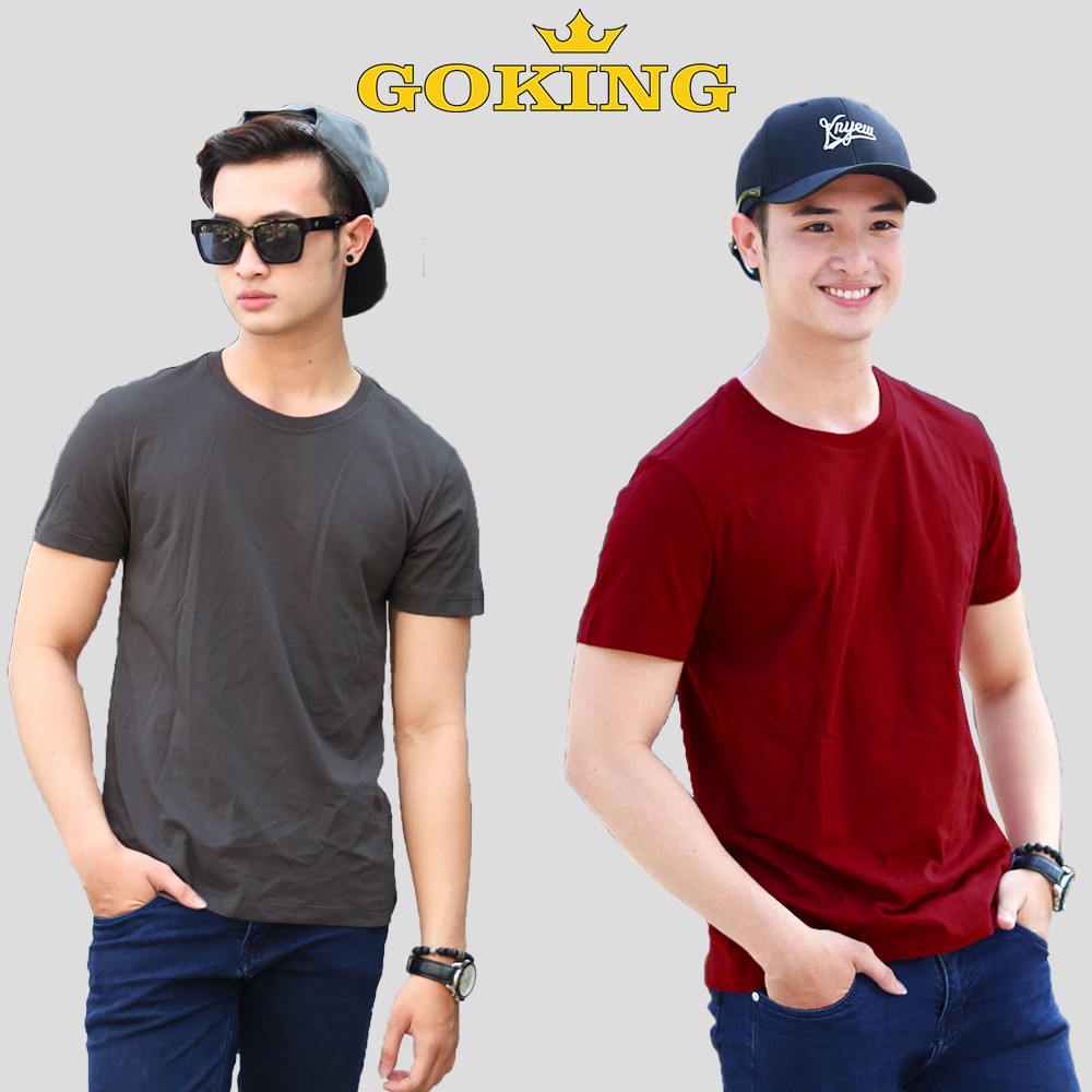 Siêu giảm giá. Combo 2 Áo thun hàng hiệu GOKING, vải thun lạnh thể thao, form unisex cho nam nữ. Áo phông trơn giá rẻ.