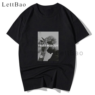 Áo Thun Nam Dáng Rộng In Chữ Tupac 2 Pac Shakur Trust Nobody Phong Cách Hip Hop Đường Phố Cá Tính