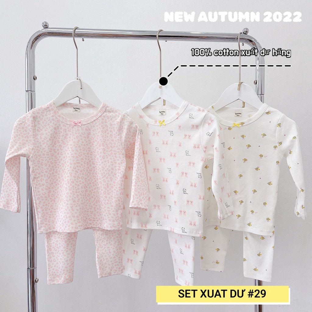 Bộ dài tay thu đông 3 bộ cho bé trai, gái| Vải xuất nhật siêu xịn sò, chất cotton mềm mượt