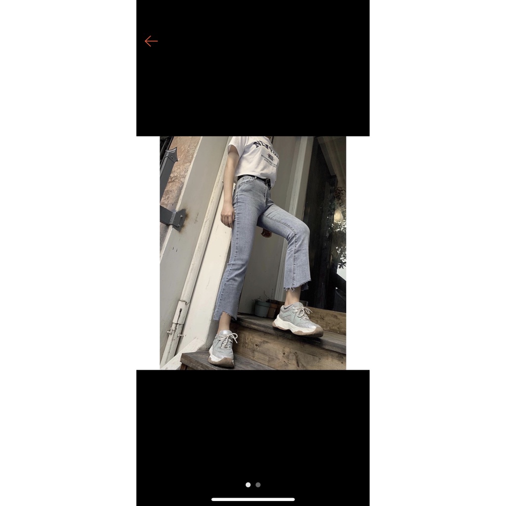 Pass/thanh lý quần jean ống loe lai tưa