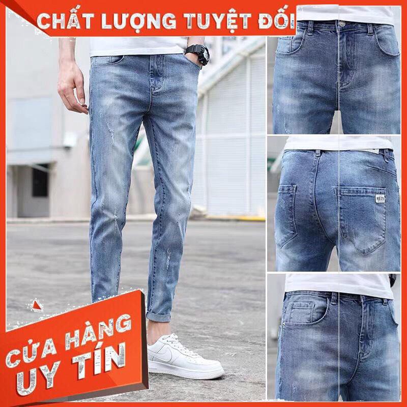 Quần jean nam xanh nhạt ,quần bò nam rách chất bò cao cấp co dãn thoải mái  nhiều mẫu mới 1998STORE | BigBuy360 - bigbuy360.vn