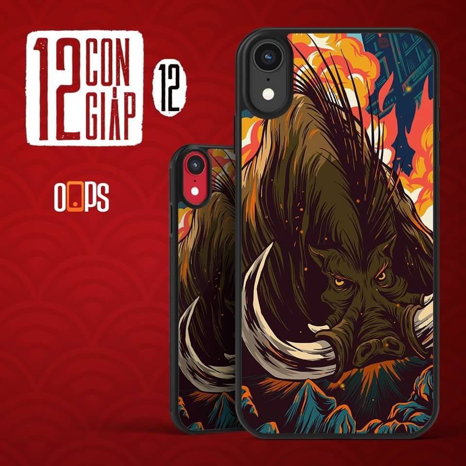 ỐP IPHONE LƯNG KÍNH -12 CON GIÁP dành cho ip 6 đến 13promax Dậu - Tuất - Hợi - k327