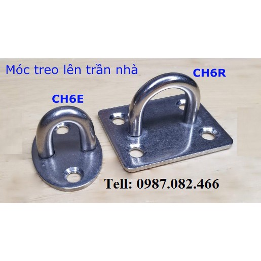 Móc treo quạt trần, treo đèn trang trí, treo xích đu, treo ghế đu size M6 - CH6E, CH6R