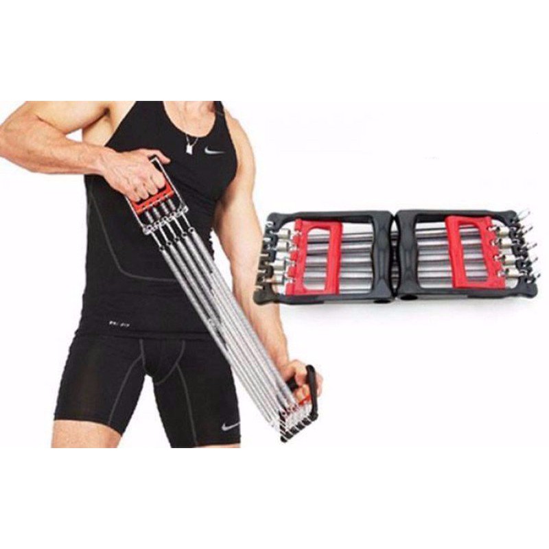 Đồ tập gym - Bộ dụng cụ dây kéo 5 lò xo tập cơ bụng cơ tay đa năng đàn hồi tốt, mẫu mới