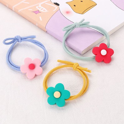 Dây Buộc Tóc Họa Tiết Hoa Nhiều Màu Tùy Chọn Xinh Xắn Cho Nữ