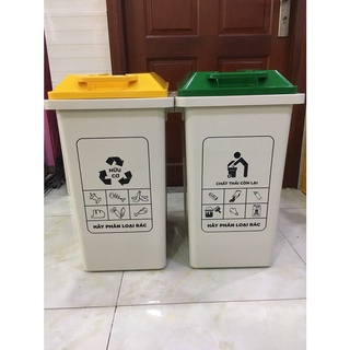 Thùng rác 60 lit phân loại rác hữu cơ