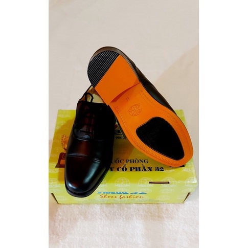 Giày tây nam thân đen đế đen có dây cột GN310 Gấu Nâu