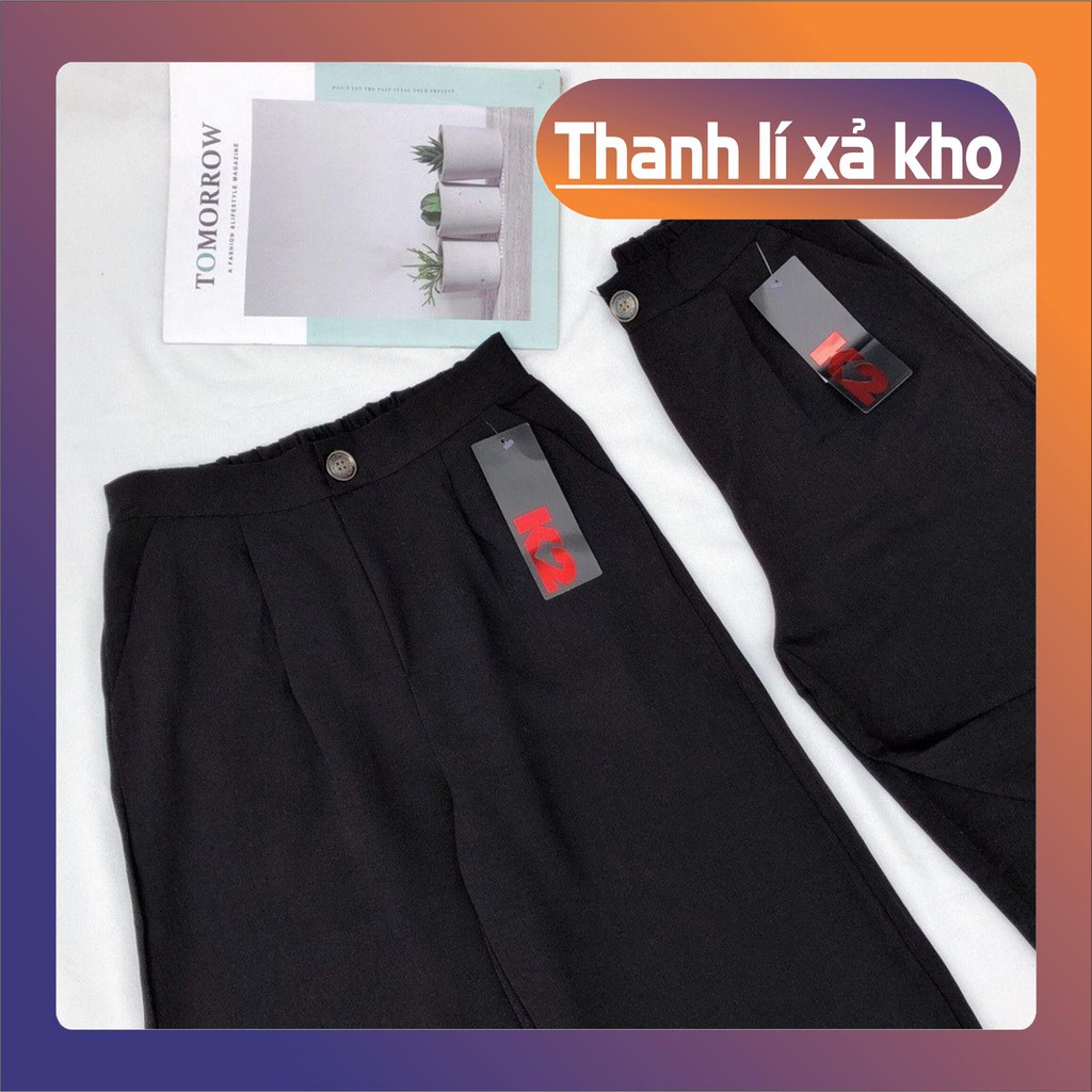 15Q30B1 Quần baggy ống rộng Hàn Quốc, phía sau lưng chun freesize, vải tuyết mưa dày đẹp, dài 83cm