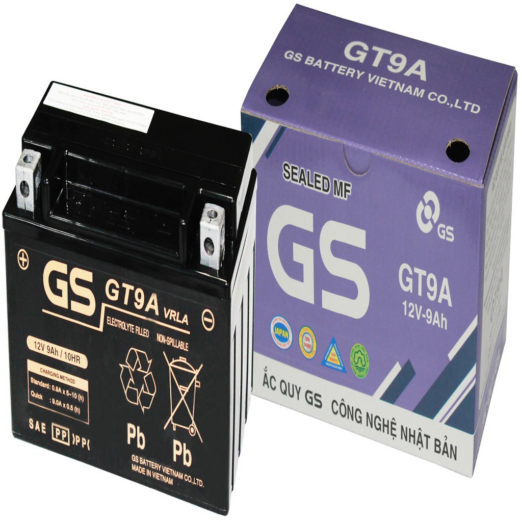 Ắc quy khô GS GT9A (12V9AH) Cho Xe Ga Thông Dụng