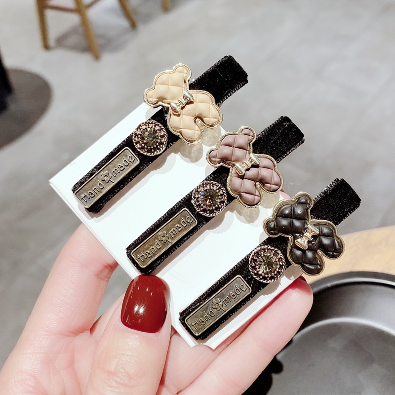 Kẹp tóc/Kẹp bấm mai tóc hình gấu dễ thương