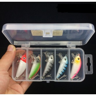 Bộ 5 con Mồi lure Luya Mino rock 5cm 3.7g siêu nhạy