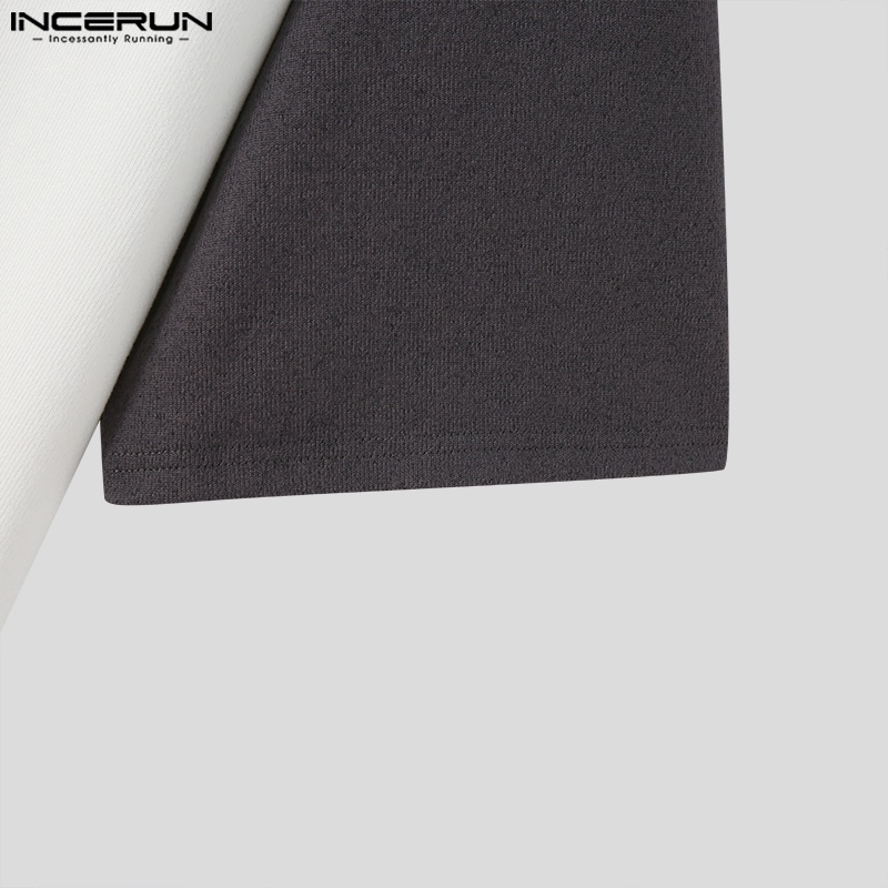 Áo sơ mi nam INCERUN tay ngắn dáng rộng cài khuy thời trang