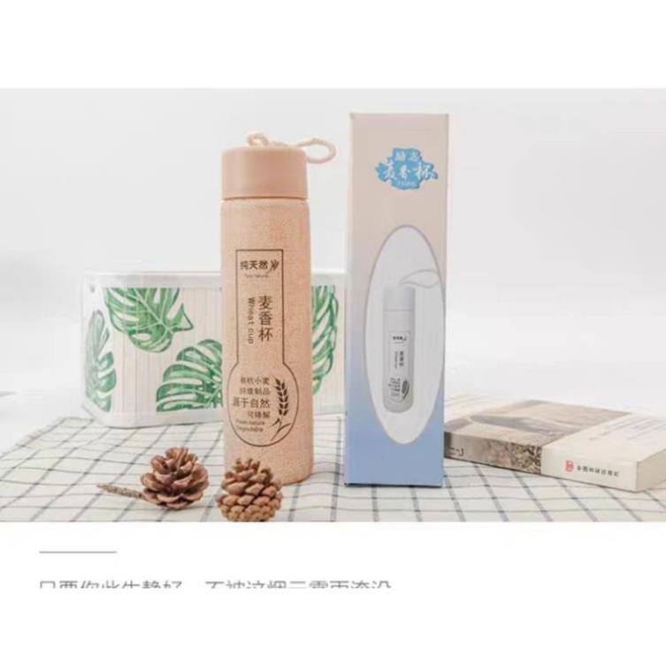 [Kho sỉ]  Bình nước thủy tinh lúa mạch cao cấp 350ml an toàn sức khỏe