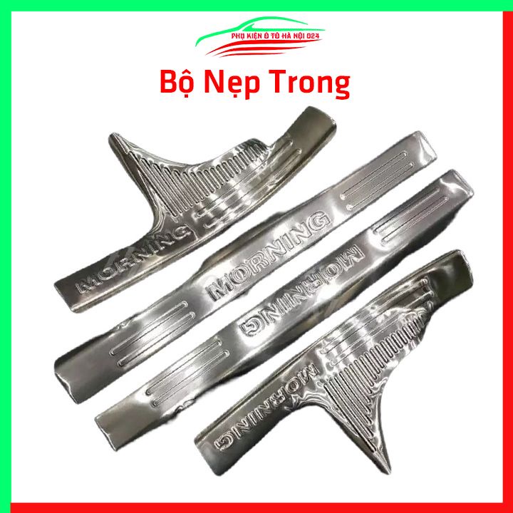 [Morning 2012-2020] Bộ Nẹp Bước Chân Trong Ngoài Inox Cho Morning 2012-2020