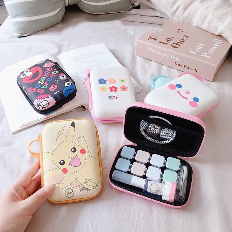 Túi Đựng Dây Cáp USB / Tai Nghe / Pin Sạc Dự Phòng Hình Pikachu Dễ Thương