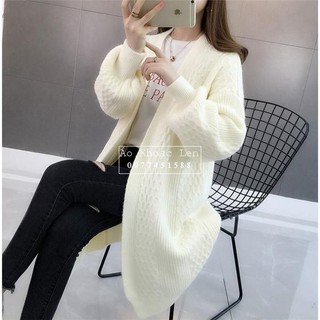 Áo khoác len cao cấp dáng dài tay phồng